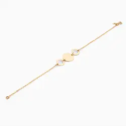 سرویس طلا 18 عیار زنانه زنجیری مدل پولک لیزری کد ST0050