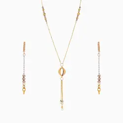 سرویس طلا 18 عیار زنانه اسپرت مدل گوی و زنجیر کد ST0213