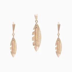 نیم ست طلا 18 عیار زنانه فانتزی مدل پر کد ST0003