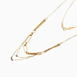 سرویس طلا 18 عیار زنانه اسپرت مدل گوی و زنجیر کد ST0206
