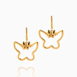 نیم ست طلا 18 عیار دخترانه فانتزی مدل پروانه کد ST0100