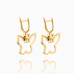 نیم ست طلا 18 عیار دخترانه فانتزی مدل پروانه کد ST0100