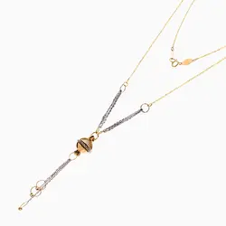 سرویس طلا 18 عیار زنانه زنجیری مدل حلقه و گوی کد ST0208