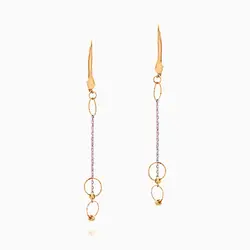 سرویس طلا 18 عیار زنانه زنجیری مدل حلقه و گوی کد ST0208