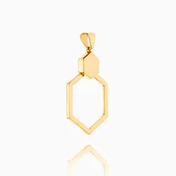 نیم ست طلا 18 عیار زنانه اسپرت مدل هندسی شش ضلعی کد ST0102