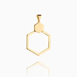 نیم ست طلا 18 عیار زنانه اسپرت مدل هندسی شش ضلعی کد ST0102