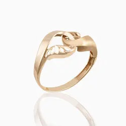 نیم ست طلا 18 عیار زنانه مدل هم دل کد ST0005