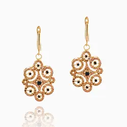 گوشواره طلا 18 عیار زنانه با سنگ اتمی مدل لوستری کد ER0106