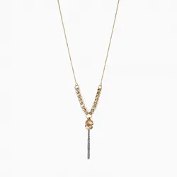 سرویس طلا 18 عیار زنانه زنجیری مدل آلبرنادو آویز کد ST0061