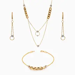 سرویس طلا 18 عیار زنانه زنجیری مدل کارتیر کد ST0218