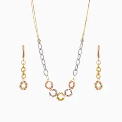 سرویس طلا 18 عیار زنانه زنجیری مدل آلبرنادو کد ST0209