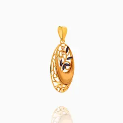 نیم ست طلا 18 عیار زنانه با نگین اتمی مدل اسلیمی هندسی کد ST0108