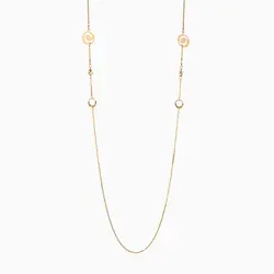 گردنبند طلا 18 عیار زنانه رولباسی مدل گوی و زنجیر کد NL0135
