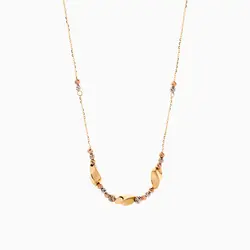سرویس طلا 18 عیار زنانه زنجیری مدل گوی و آویز طرح دار کد ST0210