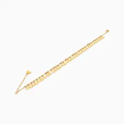 پابند طلا 18 عیار زنانه زنجیری مدل آویز پولک کد AL0036