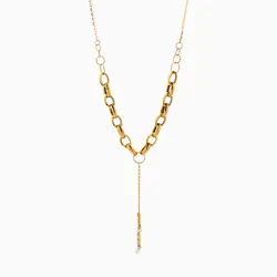 گردنبند طلا 18 عیار زنانه اسپرت مدل زنجیر با آویز کد NL0310