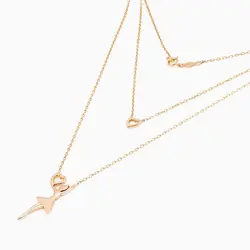 گردنبند طلا 18 عیار دخترانه فانتزی مدل قلب و فرشته کد NL0010