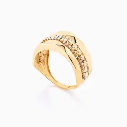 انگشتر طلا 18 عیار زنانه مدل آلبرنادو کلاسیک پنج رج کد RG0115