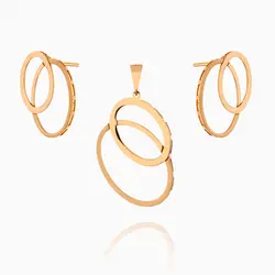 نیم ست طلا 18 عیار زنانه اسپرت مدل حلقه ای کد ST0184