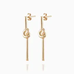 گوشواره طلا 18 عیار دخترانه اسپرت مدل گره دار کد ER0003