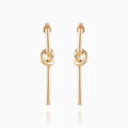 گوشواره طلا 18 عیار دخترانه اسپرت مدل گره دار کد ER0003