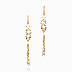 گوشواره طلا 18 عیار زنانه اسپرت مدل گوی و آویز کد ER0270