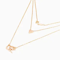 گردنبند طلا 18 عیار زنانه فانتزی مدل قلب و پرنده عشق کد NL0015