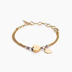 دستبند طلا 18 عیار دخترانه زنجیری مدل بولگاری قلب کد BL0057