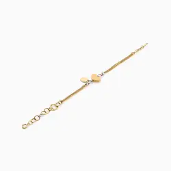 دستبند طلا 18 عیار دخترانه زنجیری مدل بولگاری قلب کد BL0057