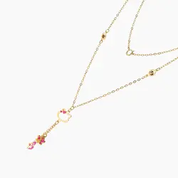 سرویس طلا 18 عیار بچه گانه با سنگ مینا مدل کیتی کد ST0072