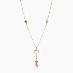 سرویس طلا 18 عیار بچه گانه با سنگ مینا مدل کیتی کد ST0072