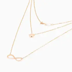 گردنبند طلا 18 عیار دخترانه زنجیری مدل ستاره و بینهایت کد NL0016