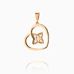 نیم ست طلا 18 عیار زنانه فانتزی مدل قلب و گل کد ST0183