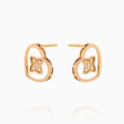 نیم ست طلا 18 عیار زنانه فانتزی مدل قلب و گل کد ST0183