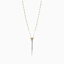 گردنبند طلا 18 عیار زنانه زنجیری مدل آلبرنادو آویز دار کد NL0182