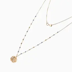 گردنبند طلا 18 عیار زنانه رولباسی مدل آویز گوی کد NL0080