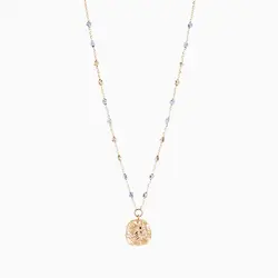 گردنبند طلا 18 عیار زنانه رولباسی مدل آویز گوی کد NL0080