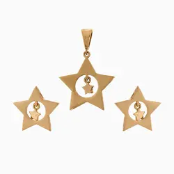 نیم ست طلا 18 عیار زنانه فانتزی مدل ستاره کد ST0158