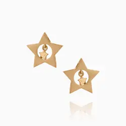 نیم ست طلا 18 عیار زنانه فانتزی مدل ستاره کد ST0158