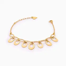 دستبند طلا 18 عیار زنانه زنجیری مدل پولک طرح دار کد BL0420