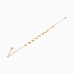 پابند طلا 18 عیار زنانه زنجیری مدل آویز پولک شش ضلعی کد AL0052