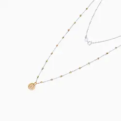 گردنبند طلا 18 عیار زنانه رولباسی مدل آلبرنادو با آویز گرد کد NL0086