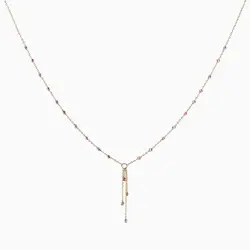 گردنبند طلا 18 عیار زنانه زنجیری مدل آلبرنادو آویزدار کد NL0043