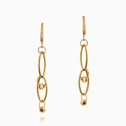 گوشواره طلا 18 عیار زنانه اسپرت مدل حلقه و گوی کد ER0279