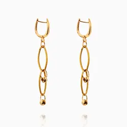 گوشواره طلا 18 عیار زنانه اسپرت مدل حلقه و گوی کد ER0279