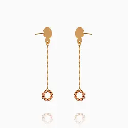 گوشواره طلا 18 عیار دخترانه اسپرت مدل آویز گوی دار کد ER0321