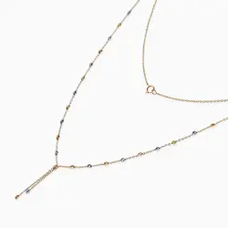گردنبند طلا 18 عیار زنانه زنجیری مدل آلبرنادو آویزدار کد NL0035