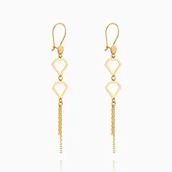 گوشواره طلا 18 عیار زنانه زنجیری مدل طرح الماس کد ER0167