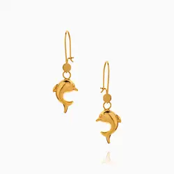 گوشواره طلا 18 عیار  زنانه مدل دلفین کد ER0289