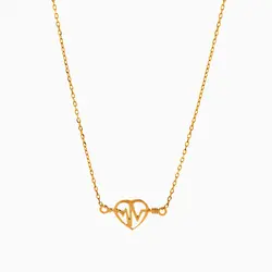 گردنبند طلا 18 عیار زنانه فانتزی رولو مدل ضربان قلب کد NL0370